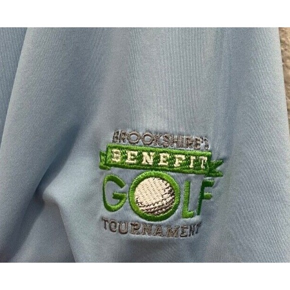 Peter Millar Summer Comfort Polo Shirt Mens Large Blue Golf Tournament Logo - Picture 3 of 4